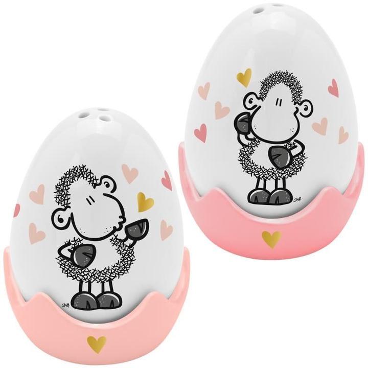 Sheepworld Eierbecher-Streuer-Set "Von Herzen"