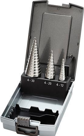 Produktbild Thürmer Tools Treppenbohrer-Set4-12mm, 1mm Feder4-20mm/4,0-30mm in 2mm Feder
