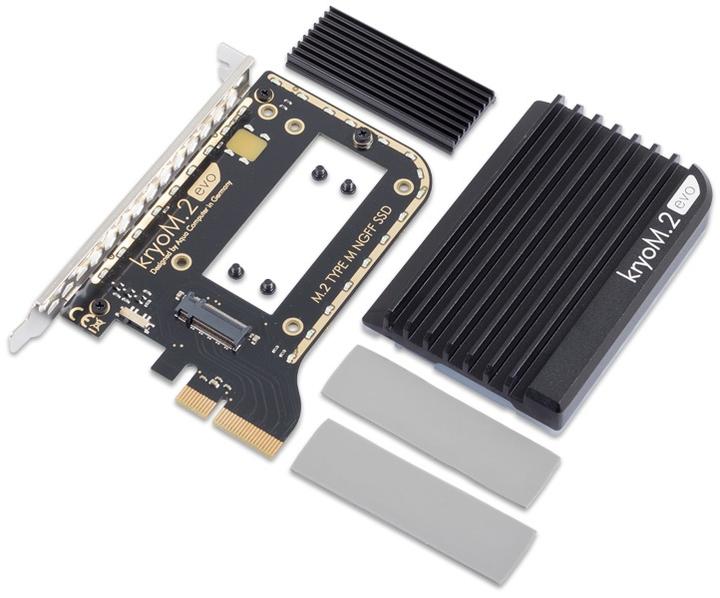 Produktbild Aqua Computer Aquacomputer kryoM.2 evo PCIe 3.0/4.0 x4 Adapter f??r M.2 NGFF PCIe SSD, M-Key mit Passivk??hler (1 x)