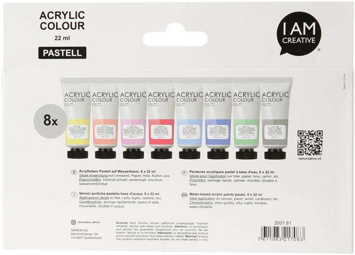 Produktbild I Am Creative Basic Acryl Set (Bunt, Pastell, 176 ml)