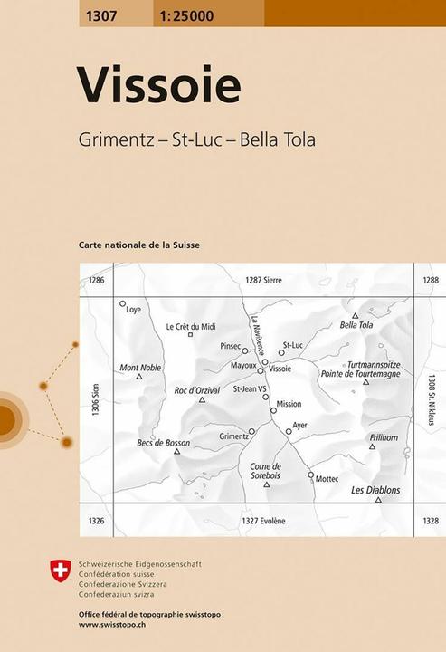 Immagine prodotto Mappa 1307 Vissoie 1:25'000