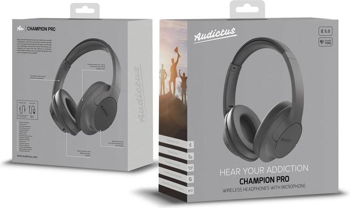 Image du produit Audictus Casque Champion Pro, supra-auriculaire, sans fil, microphone, noir (0.83 h, Sans fil)