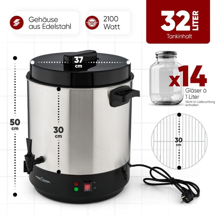 Immagine prodotto Proficook Profi Cook PC-EKA 1283 inox 501283 Macchina per bollire/bevande calde argento (32 l)