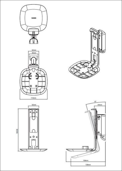 Image du produit Flexson Support mural pour Sonos One et Play:1 (1 paire, Installation murale, Pivotant, Rotatif, Inclinable)