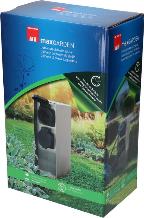 Actual product image MaxGarden garden socket pillar with timer
