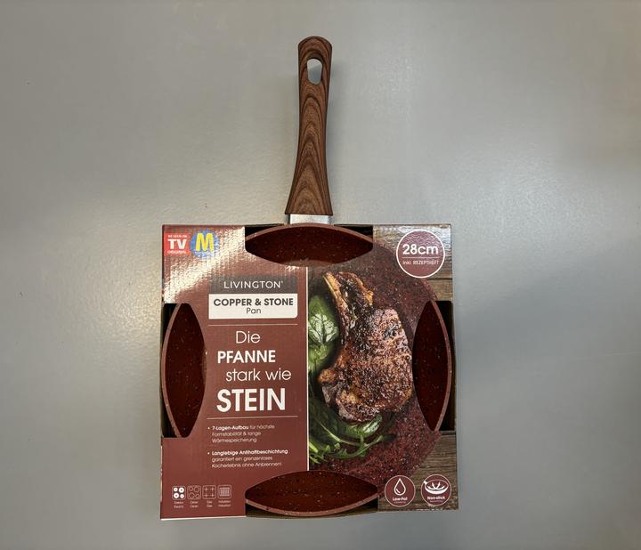 Immagine prodotto Livington Copper & Stone Pan (28 cm, Set di pentole e padelle da cucina, Rame)