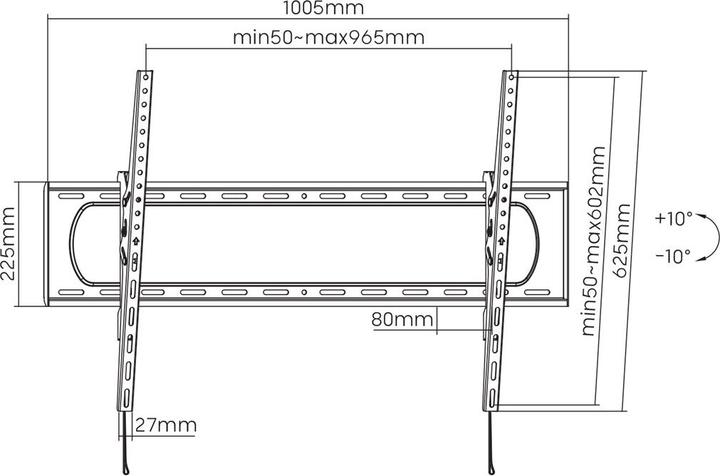 Produktbild Maclean Halterung für TV max. VESA 900x600 60-120 120kg schwarz MC-750N (Wand, 120", 120 kg)