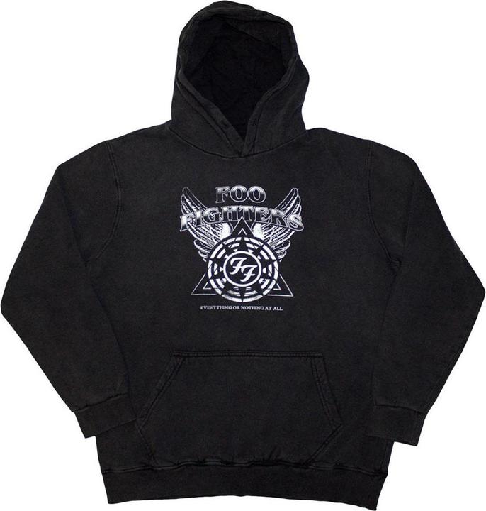 Actual product image Foo Fighters Unisex Adult Everything Or Nothing At All Logo Stone Wash Pull Over Hoodie (M)