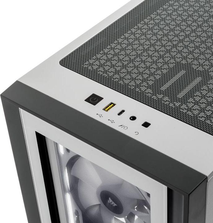 Produktbild Corsair iCUE 4000X RGB Mid-Tower White-Gehäuse aus gehärtetem Glas (ATX, mATX, Mini-ITX, E-ATX)