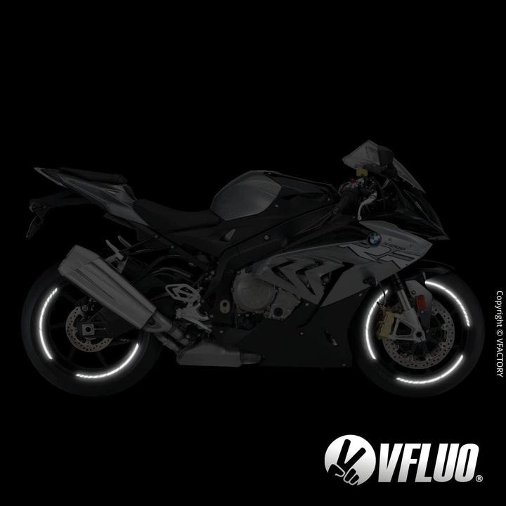 Actual product image VFluo Set of 2 reflective rim edge stickers