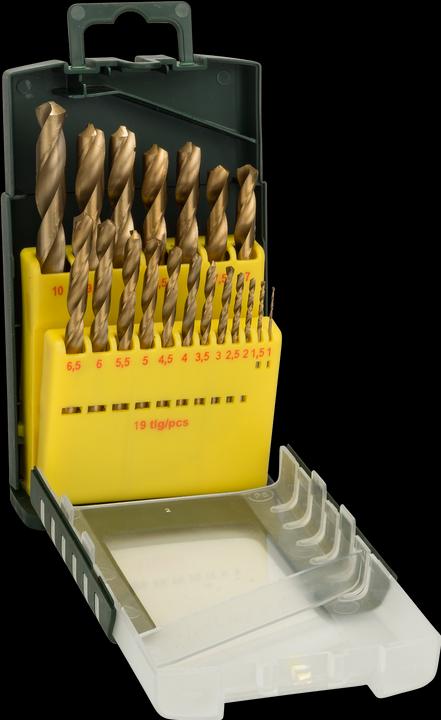 Bosch Professional Zubehör 19-teiliges HSS-TiN-Metallbohrer-Set (6 mm, 1 mm, 6.5 mm, 5.5 mm, 10 mm, 1.5 mm, 7 mm, 3 mm, 5 mm, 8.5 mm, 8 mm, 2.5 mm, 9 mm, 3.5 mm, 4.5 mm, 2 mm, 7.5 mm, 9.5 mm, 4 mm)