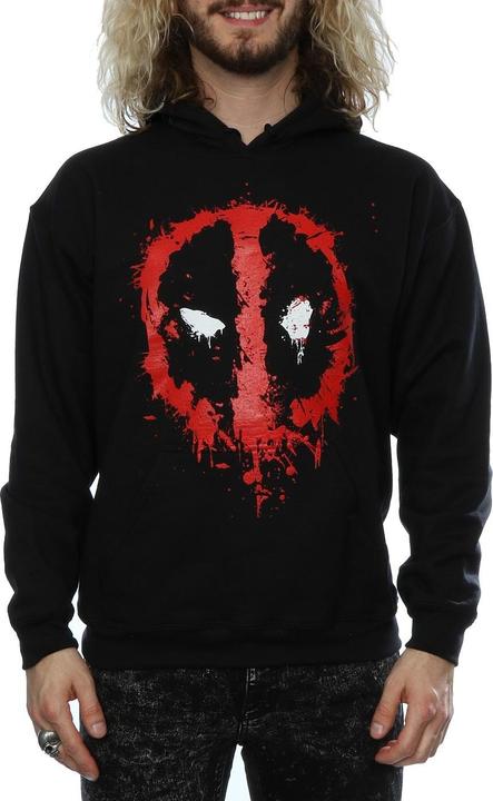 Actual product image Deadpool Mens Splat Face Cotton Hoodie (L)