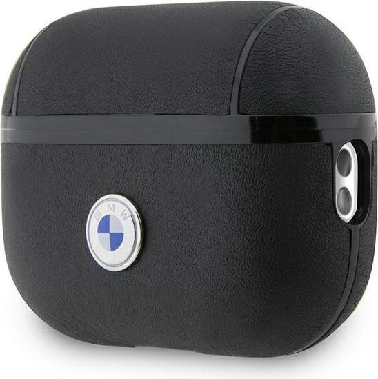 Actual product image BMW BMAP2SSLBK AirPods Pro 2 cover czarny/black Geniune Leather Silver Logo (Headphone sleeve)