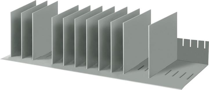 Paperflow Document compartment, flexible division, gray polystyrene, with 10 dividers