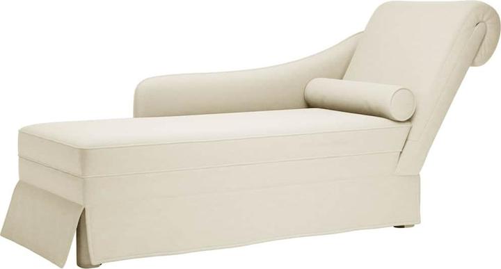 Produktbild VidaXL Chaiselongue mit Nackenrolle und Rechter Armlehne Creme Samt