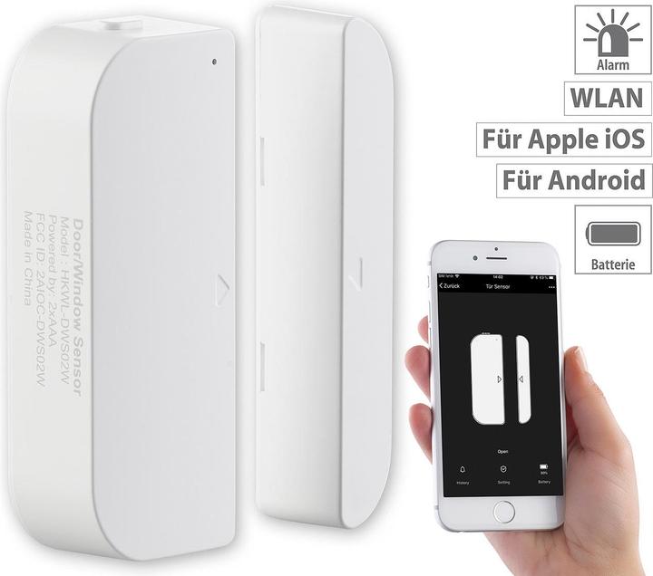 Image du produit Luminea Alarme de porte et fenêtre Wi-Fi