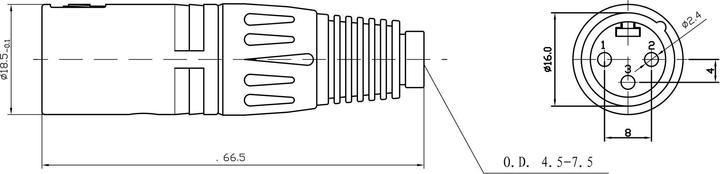 Actual product image Bemero XLR connector BC1001NI-M