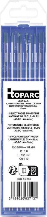 Produktbild Toparc Wolfram Lanthan WL20 Schweisselektroden 10 St. (Ø x L) 1.6 mm x 150 mm