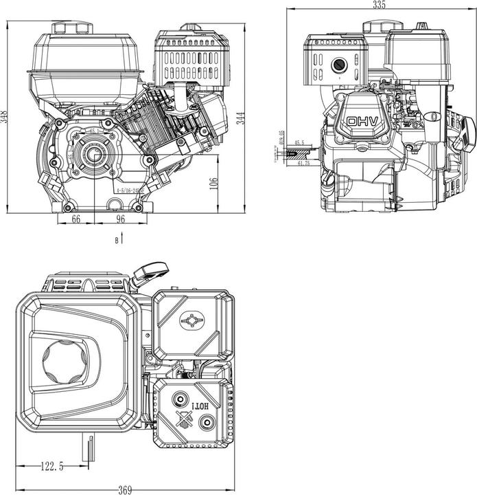 Produktbild Wiltec LIFAN KP230E 19,05mm E-Start Benzinmotor Einzylinder 6,5PS Motor Rüttelplatte Bau