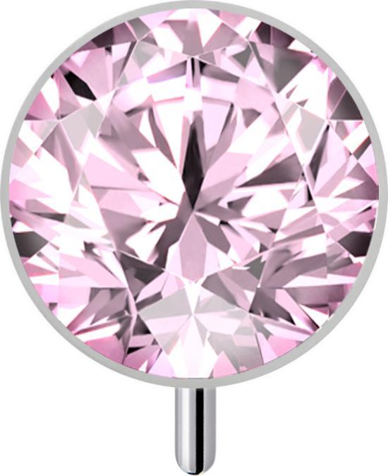 Actual product image Star Piercing Threadless hemisphere silver front with crystal pink (without brass, Titanium G23)