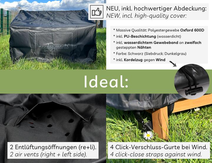 Image du produit Needs&Wants Gartenbank "Chesty3" mit Truhe u. Abdeckung, Tanne (braun)