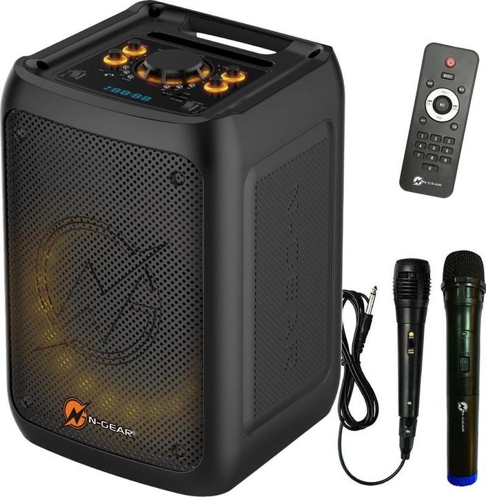 N-Gear Flash Banger 777 - Draadloze Bluetooth Party Speaker - 2 Microfoons (Batteriebetrieb)