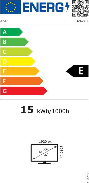 Energy Label Acer Vero B7 B247YCbmipruzxv (1920 x 1080 pixels, 23.80")
