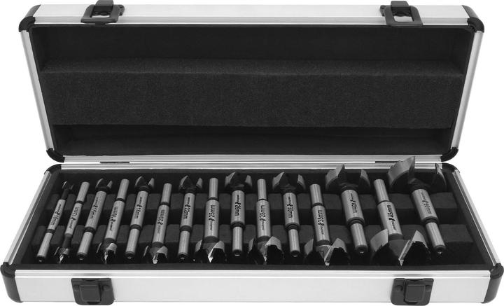 Produktbild Paulimot Forstnerbohrer-Set 15-teilig (10, 12, 15, 16, 18, 20, 22, 25, 26, 28, 30, 35, 40, 45, 50)