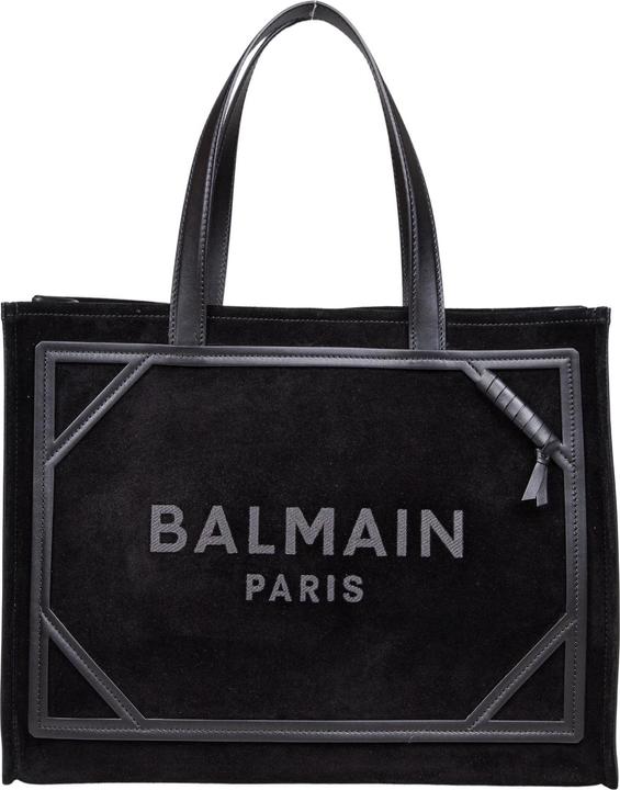 Produktbild Balmain b-army medium suede shopper bag with logo color black