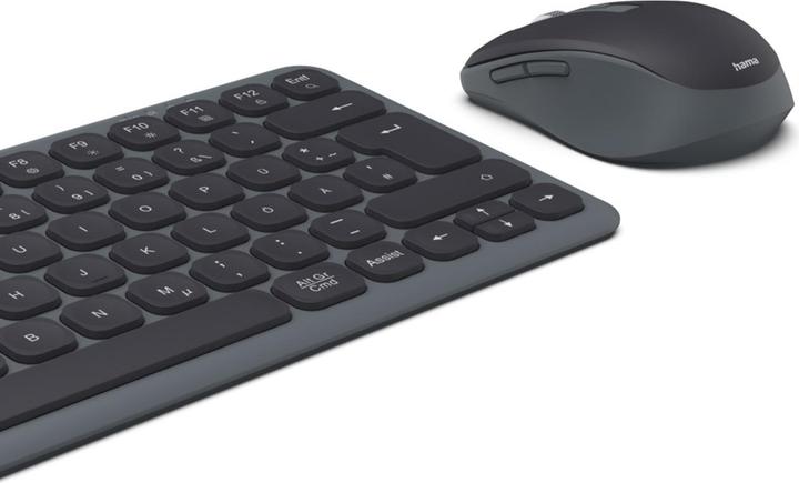 Actual product image Hama Multi-device keyboard and mouse set WKM-500 wireless small SW QWERTZ EN (DE, Wireless)