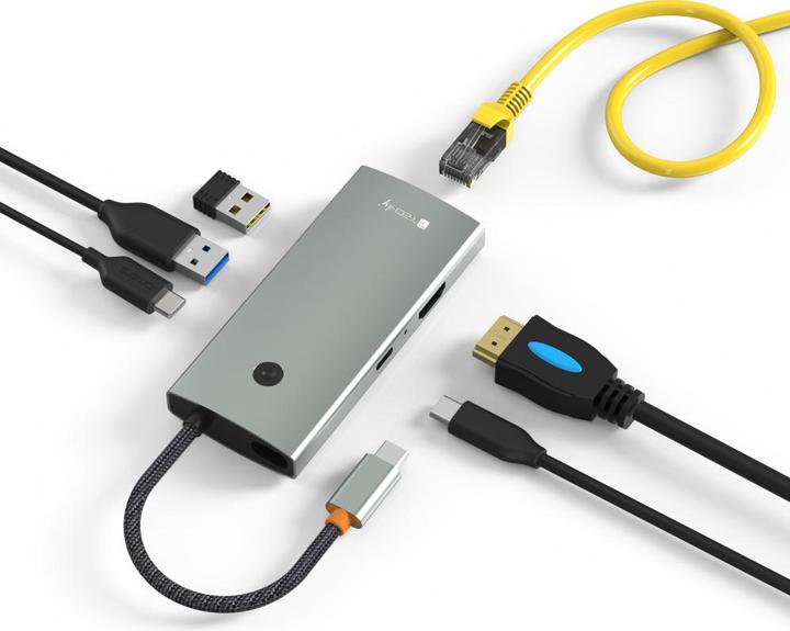 Produktbild Techly Hub USB-C 6 in 1 (USB-C, 6 Ports)