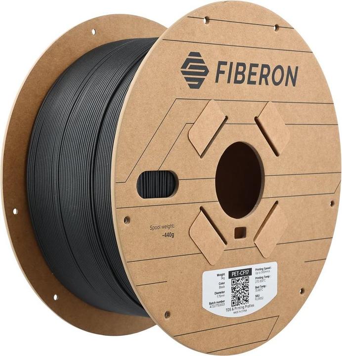 Polymaker PET-CF17 1,75mm BLACK 3kg (PET, 1.75 mm, 3000 g, Schwarz)