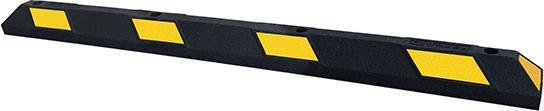 Actual product image Moravia Park-AID® wheel stop, LxWxH 1800 x 150 x 100 mm, black / yellow.