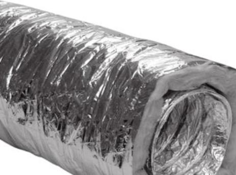 Alnor lydflex slange Ø160 - med dampspaere og 50 mm isolering L: 10 mtr.