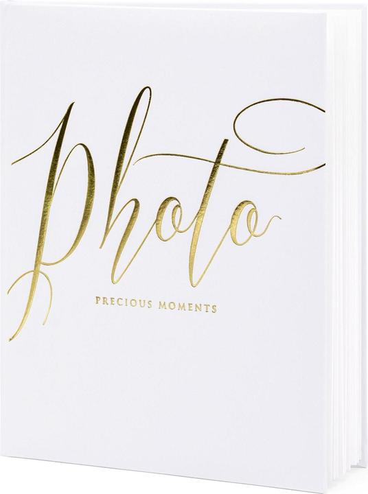 Produktbild Partydeco Fotoalbum Precious moments 20 x 24.5 cm, Weiss/Gold (20 x 24.5 cm)