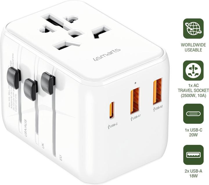 Immagine prodotto 4smarts Adattatore da viaggio Nomad 20W bianco