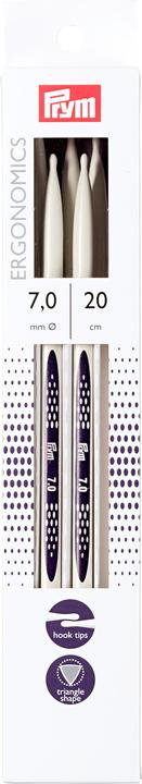 Image du produit Prym Aiguilles à tricoter ergonomiques 7.00 mm, 20 cm, carte 5 pcs, plastique
