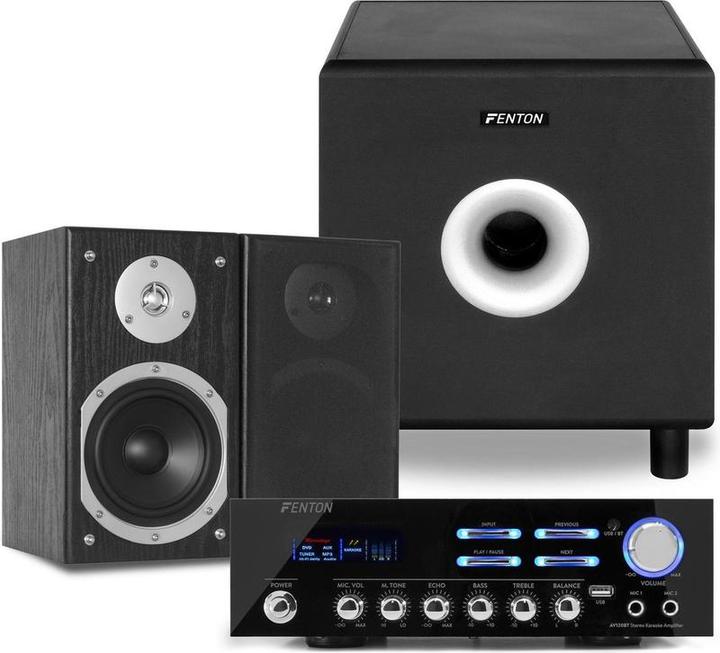 Produktbild Fenton speakerset - hifi stereo set met versterker met Bluetooth en 8 subwoofer (Set, 200 W)