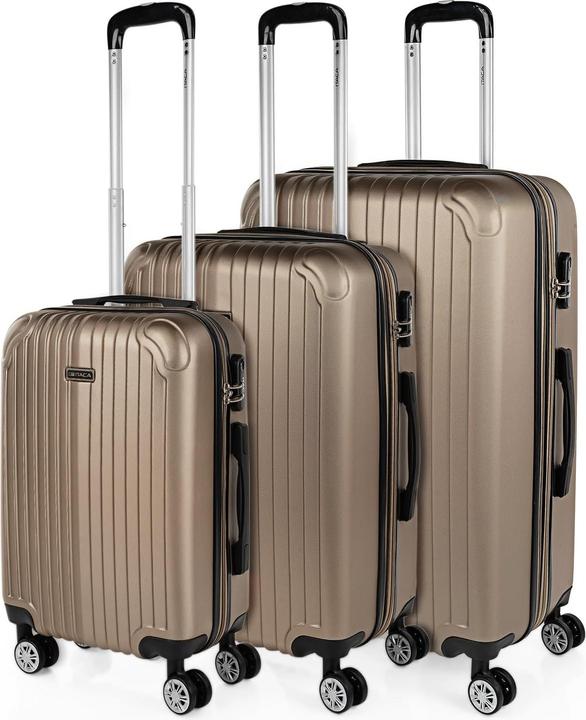 Itaca 3-teiliges Reisekoffer Set (110 l, Handgepäck (bis 50l), M (50 - 90l), L (90 - 115l))