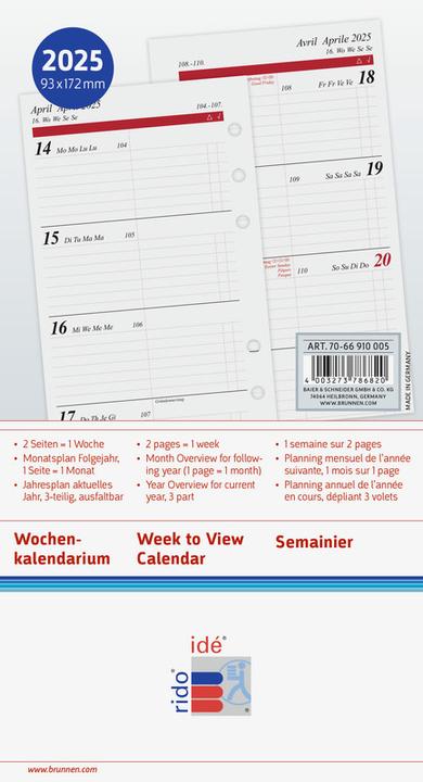 Produktbild Idé TIMING Jahresinhalt (9.5 x 17 cm, Deutsch)
