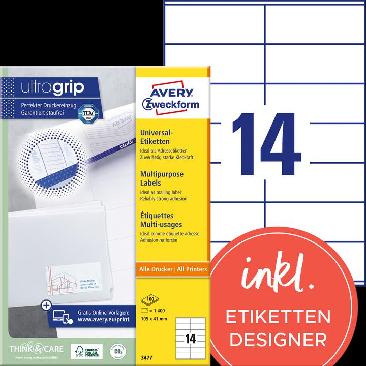 Actual product image Avery Universal labels