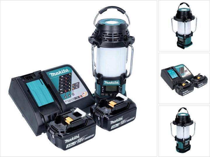 Makita DMR056RF Draadloze Radio FM/DAB+ IP65 360° 18V met lantaarn + 2x Batterijen 3.0Ah + Lader (FM, DAB+, AM, Bluetooth)