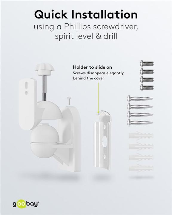 Produktbild Goobay Universal (1 Paar, Wandmontage, Schwenkbar, Neigbar)