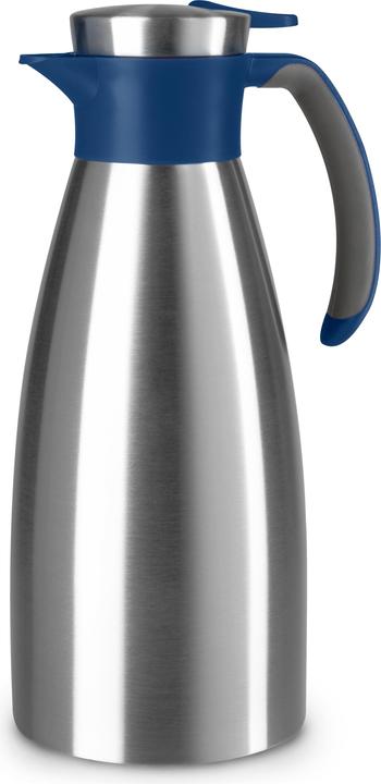 Produktbild Emsa Isolierkanne SOFT GRIP, 1,5 Liter, Edelstahl / blau Einhandbedienung durch Quick-Tip-Verschluss, 100 (1.50 l)
