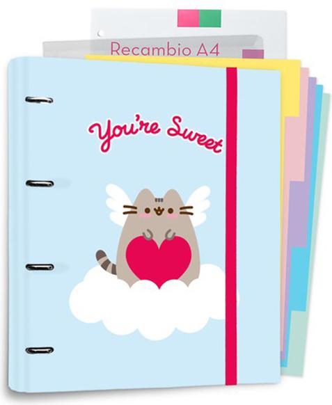 Pusheen – A4-Ordner aus der Purrfect Love-Kollektion mit Seiten (4 Ringe, Gummiband) (A4)