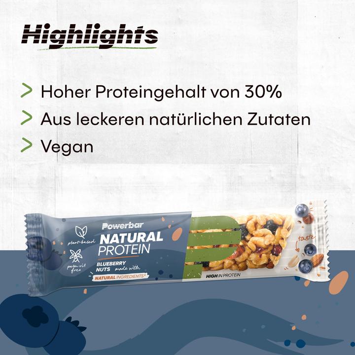 Actual product image Powerbar Natural Protein Vegan (Nadgers, Bilberry, 18 pcs., 720 g)