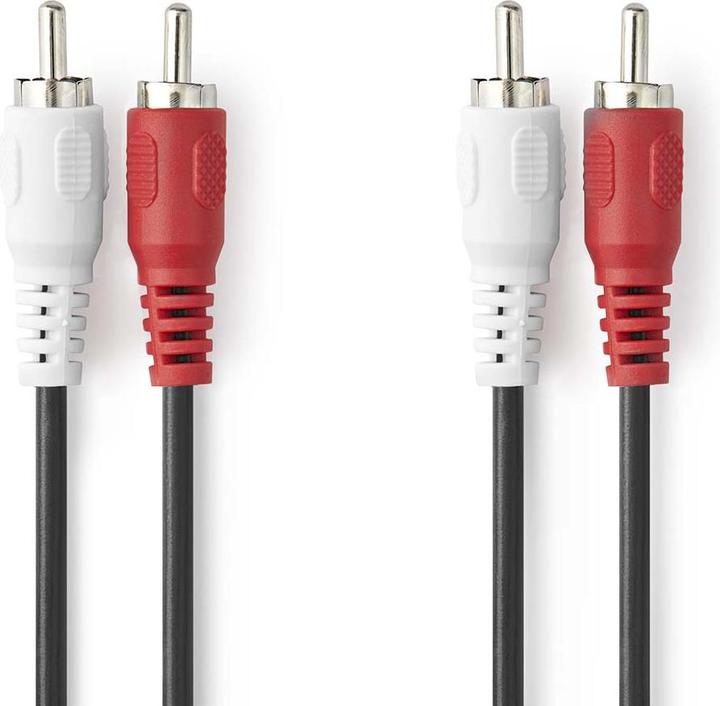 Immagine prodotto Nedis Cavo audio stereo | 2x spina RCA | 2x spina RCA | nichelato | 2,00 m | rotondo | nero | L (2 m)