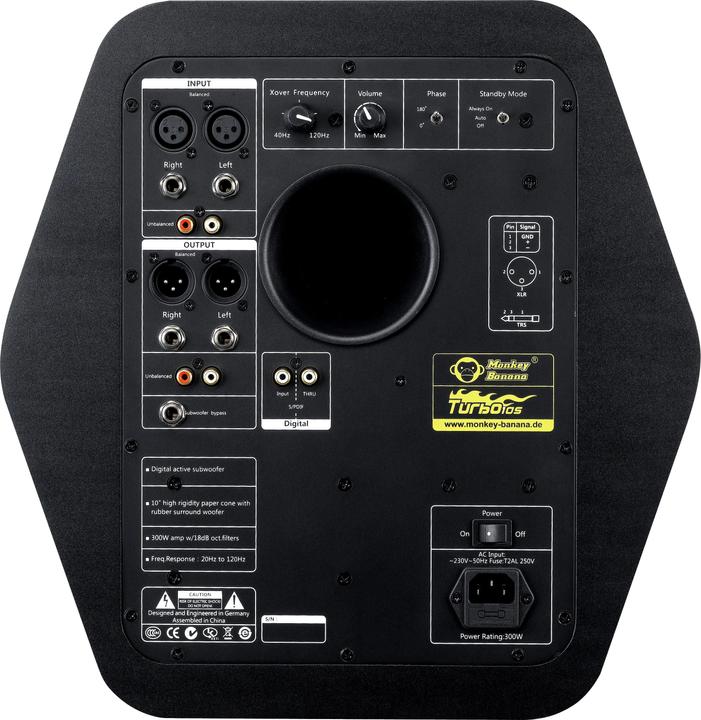 Image du produit Monkey Banana Turbo 10s (Subwoofer actif, 1 pièce, 1x 300 W)