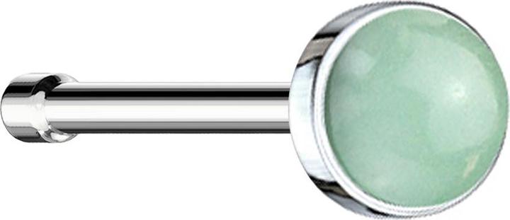 Actual product image Star Piercing Nasenstecker gerade silber mit Jade Stein (Mineral, without brass, Surgical steel 316L)