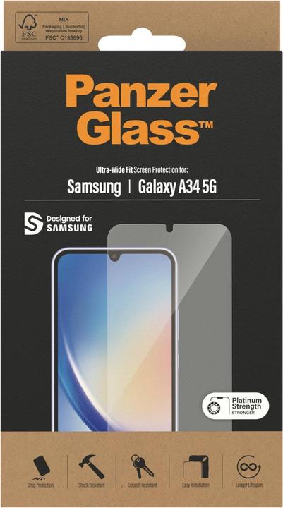 Actual product image PanzerGlass Ultra-Wide Fit (1 Piece, Samsung Galaxy A34 5G)